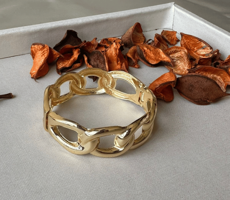 Bracelete Dourado Elo Vazado
