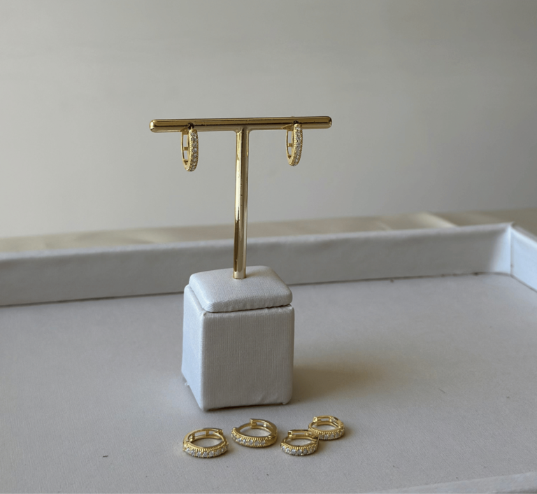 Trio Argola Dourado Zirconia