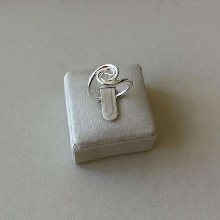 Anel Regulável Espiral – Banho Ródio Prata