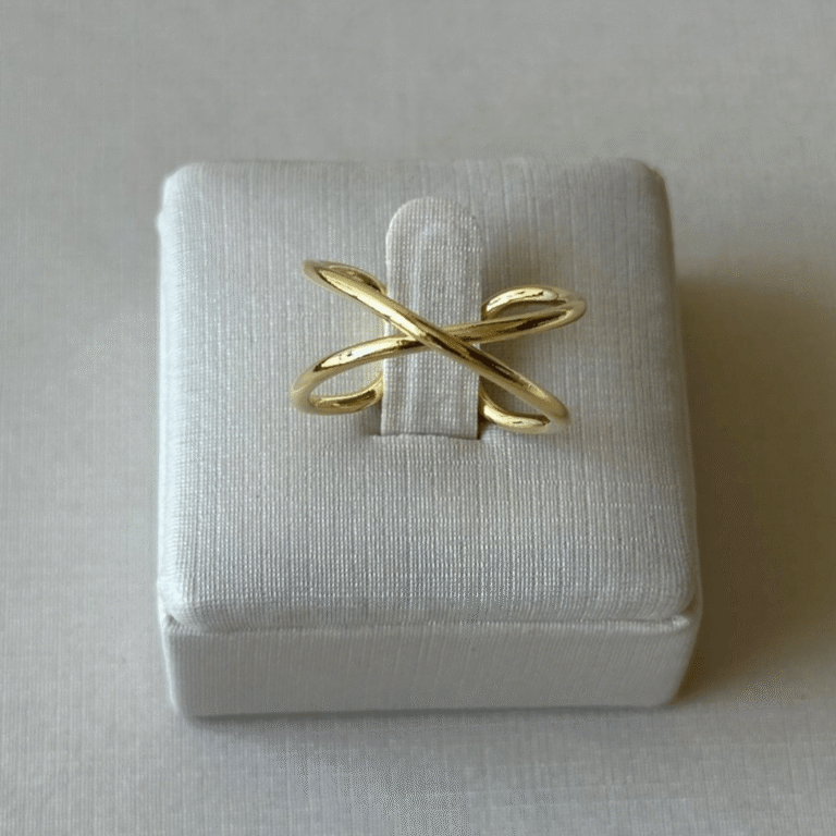 Anel X Regulável – Banho Ouro 18K