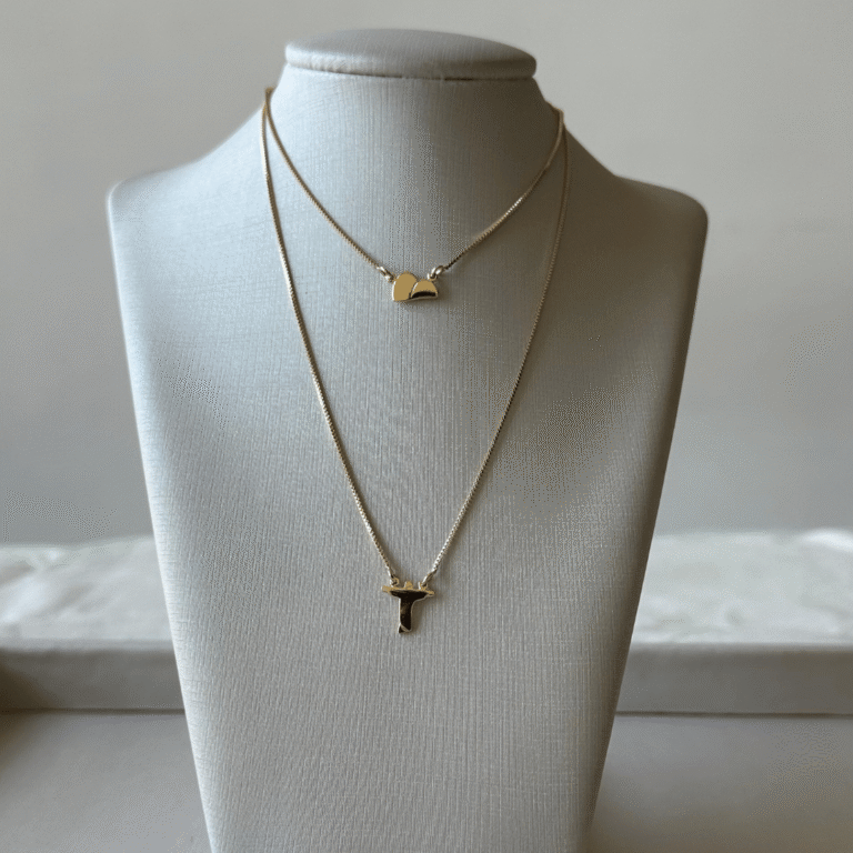 Cordão Escapulário Cristo Redentor e Corcovado – Banho Ouro 18K